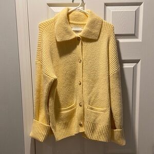 Abercrombie & Fitch Yellow Cardigan Sweater